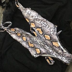 Snake print one piece